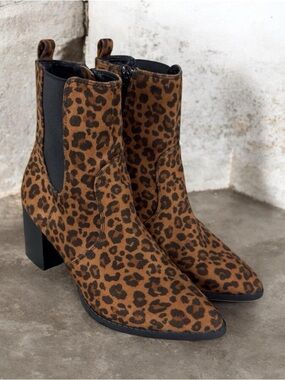 Leopard Print Ankle Boots Size 7